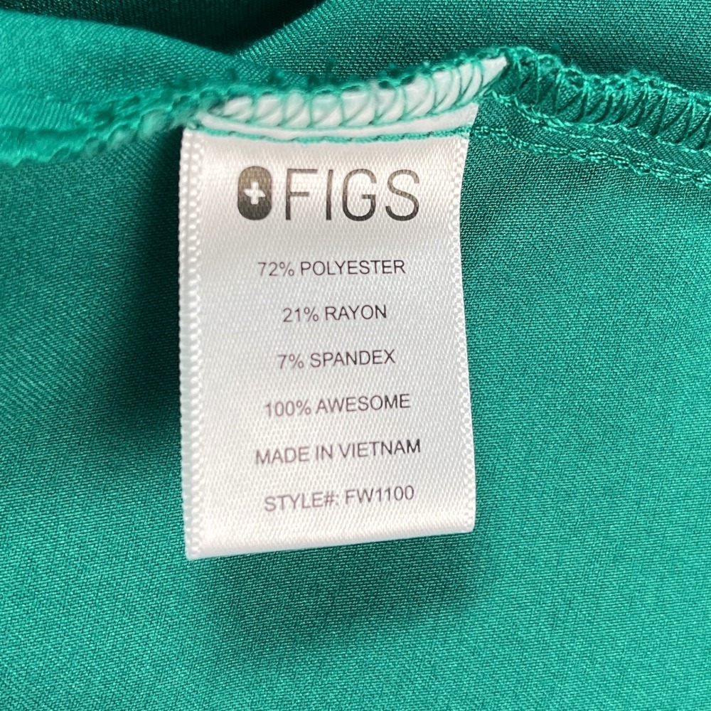 FIGS Casma Three-Pocket Scrub Top Women XL Hunter Green V-Neck FW1100 - Picture 4 of 7